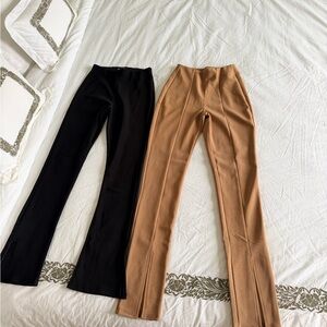 2 Zara Black and tan leggings